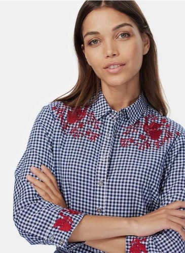 Brora plaid embroidered shirt - brora,