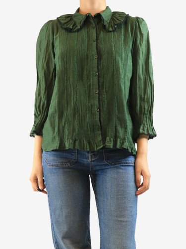 Brora green lace trim - green, lace-trim